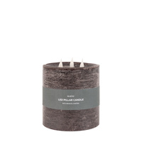 LED 3 Wick Candle Mocha 150x150x150mm