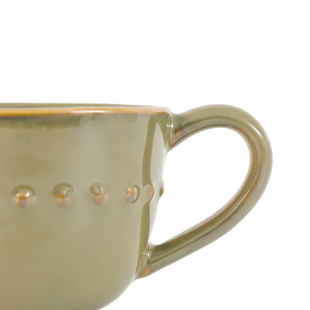 Organic Beaded Mug Olive (4pk) 145x110x80mm