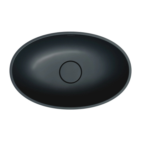 SHELL M+ umywalka nablatowa, 50 x 32 cm, black lava mat