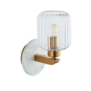 Travi Ribbed Wall Light White Volakas Marble