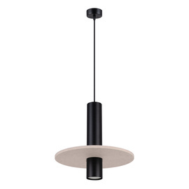 Lampa wisząca PELTA 1 czarna/beżowa