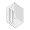 Kabina prysznicowa SMART COPPER BRUSHED 1D walk-in U 120x200 szkło czyste 8mm Active Shield 2.0 - WSPORNIK SKOŚNY - UCHWYT RELING