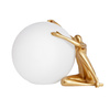 Lampa stołowa WOMAN-1 ,47 cm -złota figura, biały klosz