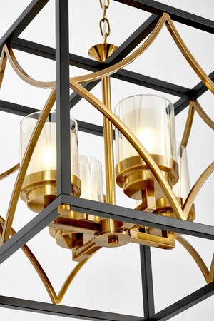 LAMPA WISZĄCA LOFT CZARNO-MOSIĘŻNA QUADRATO