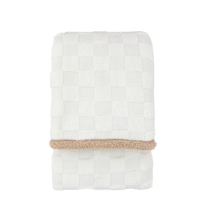 Oakley Checked Sherpa Throw Cream 1400x1800mm