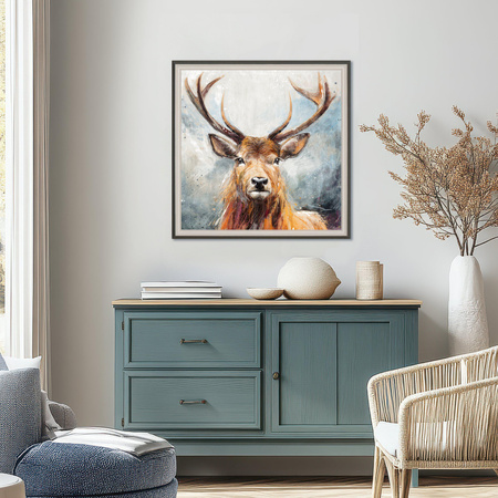 Looking On Small Framed Canvas 550x40x550mm
