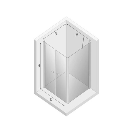 KABINA NEW SOLEO PROSTOKĄTNA U 100x80x195 CZYSTE 6mm ACTIVE SHIELD