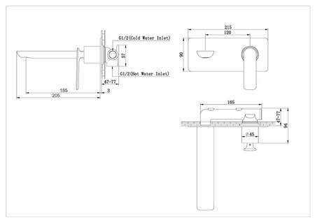 EXPERIENCE Black Podtynkowa bateria umywalkowa