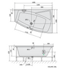 EVIA R wanna z hydromasażem, 160x100x47cm, Highline Hydro-Air, chrom