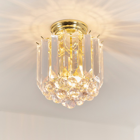 Lampa sufitowa Fargo – mosiądz / przezroczysty, 23 × 23 × 28 cm