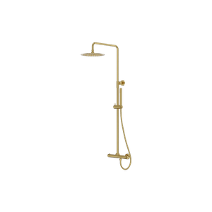 Natynkowy zestaw prysznicowy termostatyczny z deszczownicą Orion Brushed Gold