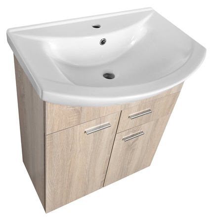 ZOJA szafka umywalkowa, 61,5x74x32cm, 2 drzwiczek, 1 szuflada, dąb platin