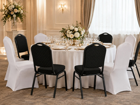 Zestaw 2 krzeseł bankietowych HERON + 2   pokrowce WEDING