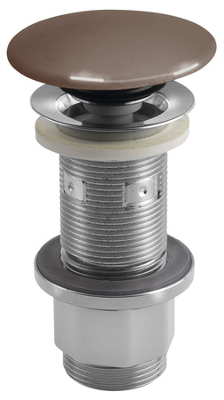 Korek umywalkowy 5/4'', klik-klak, betonowy grzybek, 10-80mm, ciemnobrązowy półpołysk