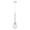 NOWOCZESNA LAMPA WISZĄCA BIAŁO-CHROMOWANA FOLINO W1