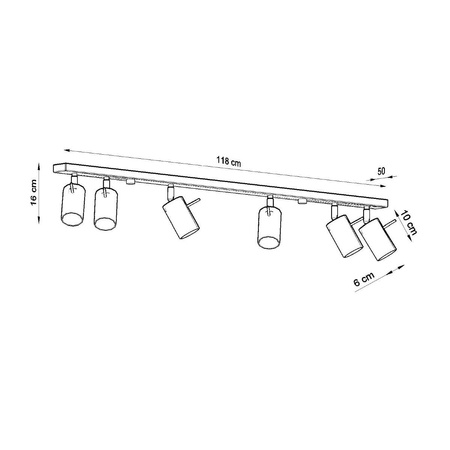 Plafon RING 6L szary