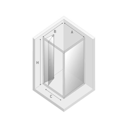 KABINA ALTA PROSTOKĄTNA U 90x80x195 CZYSTE 6mm ACTIVE SHIELD