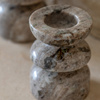 Azuaga Marble Candlestick Sandstone S/2 100/150mm
