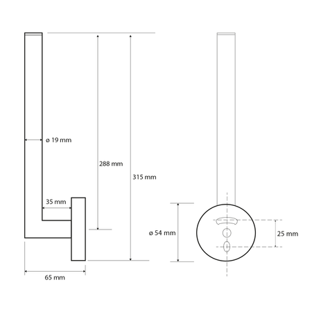 X-ROUND wieszak na papier toaletowy, chrom