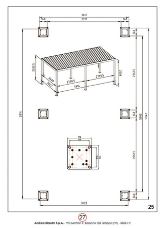 Pergola ogrodowa BIZZOTTO OCEAN 3,6X6 – antracytowy / naturalny