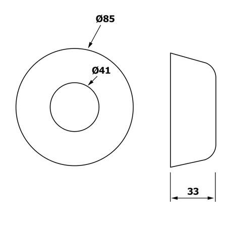 Rozeta 85/40mm, wys. 33mm, ABS/biały