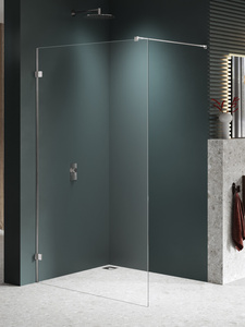 Kabina prysznicowa AVEXA NICKEL BRUSHED walk-in 70x200 szkło czyste 8mm Active Shield 2.0