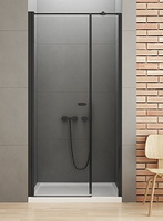 Drzwi wnękowe NEW SOLEO BLACK 1D U 160x195 szkło czyste 6mm Active Shield 2.0 - wsp. równoległy