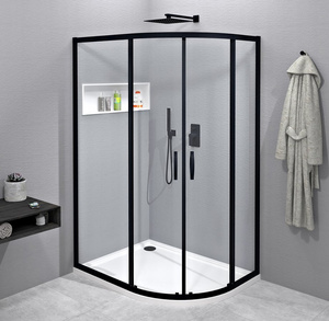 SIGMA SIMPLY BLACK kabina prysznicowa półokrągła 1200x900mm, R550, L/R, szkło czyste