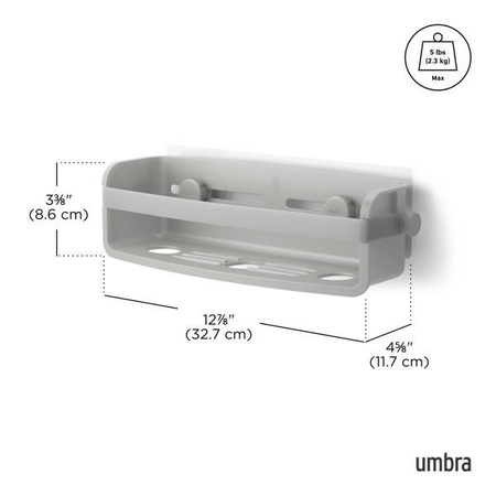 UMBRA półka prysznicowa FLEX szara