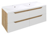 WAVE szafka umywalkowa 119,7x50x47,8cm, biała/dąb Alabama