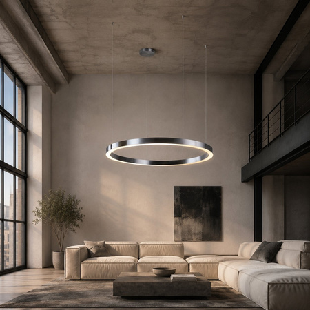 Lampa wisząca CIRCLE 120 cm - LED, ring tytan szczotkowany