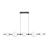 Lampa wisząca MILA 140 cm - LED, czarna z białymi kulami
