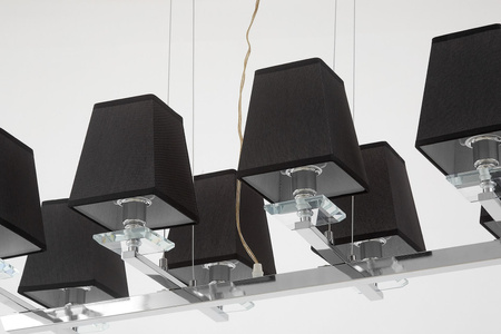 NOWOCZESNA LAMPA WISZĄCA CZARNO-CHROMOWANA RAVERA