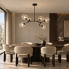 Lampa wisząca MODERN ORCHID-6 transparentno czarna 130 cm