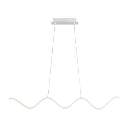 Lampa wisząca ZIGZAG 90 cm - LED, biała, falista listwa