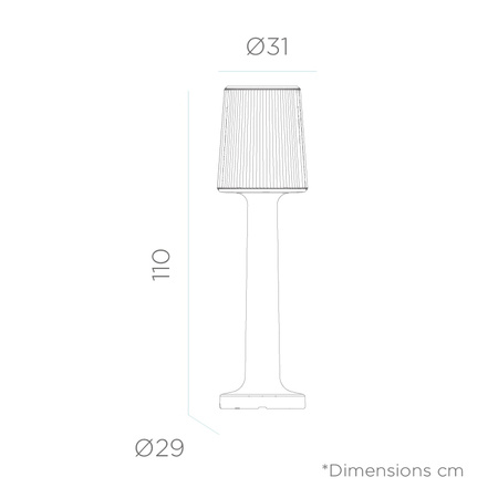 NEW GARDEN lampa ogrodowa CARMEN 110  BATTERY biała