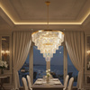 Lampa wisząca SPLENDORE 100 cm - żyrandol złoto-kryształowy