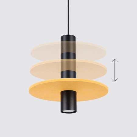 Lampa wisząca PELTA 1 czarna/żółta
