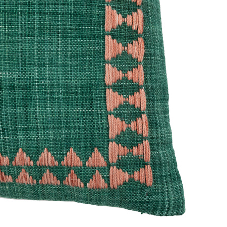 Kai Embroidered Border Cushion Green 450x450mm