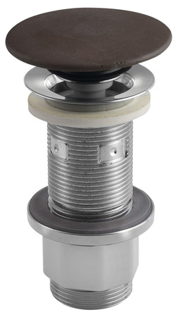 Korek umywalkowy 5/4'', klik-klak, betonowy grzybek, 10-80mm, ciemnobrązowy mat