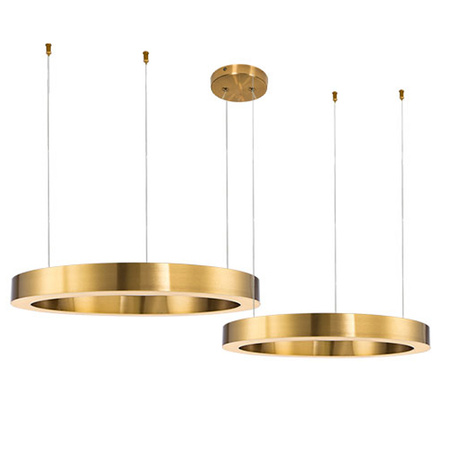 Lampa wisząca CIRCLE 2 100+120 cm - LED, ring mosiądz szczotkowany na 1 podsufitce