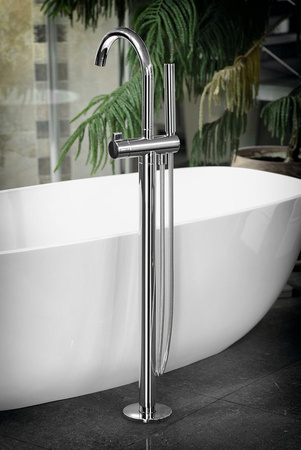 Bateria wannowa wolnostojąca, chrom