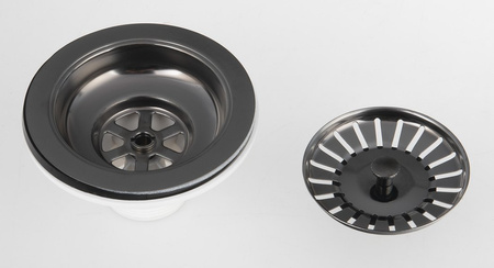 Odpływ zlewozmywakowy 6/4", stal nerdzewna, gun metal