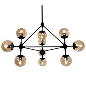 Lampa wisząca ASTRIFERO-10, 90 cm -  bursztynowo czarna