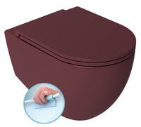 INFINITY miska WC wisząca, Rimless, 36,5x53cm, maroon red mat