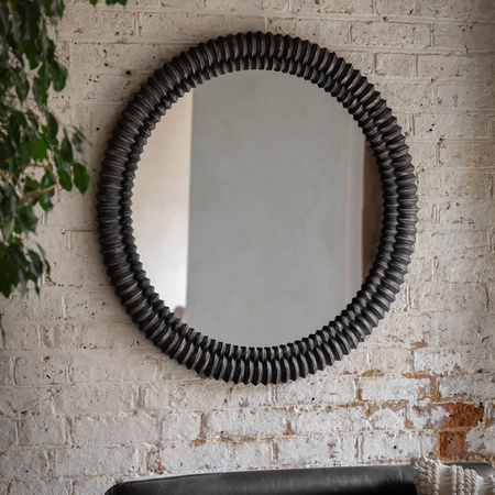Pimlico Round Mirror Black Wash 900mm