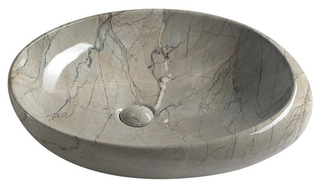 DALMA umywalka ceramiczna nablatowa 68x44 cm, grigio