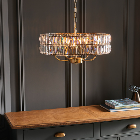 Clifton 5 Pendant Light Antique Brass