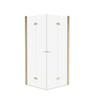 Kabina prysznicowa NEW SOLEO GOLD BRUSHED 2D kwadratowa 90x90x195 szkło czyste 6mm Active Shield 2.0 - składane