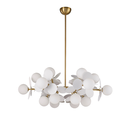 Lampa wisząca CHIC-6, 90 cm - biało złota nowoczesna lampa do salonu